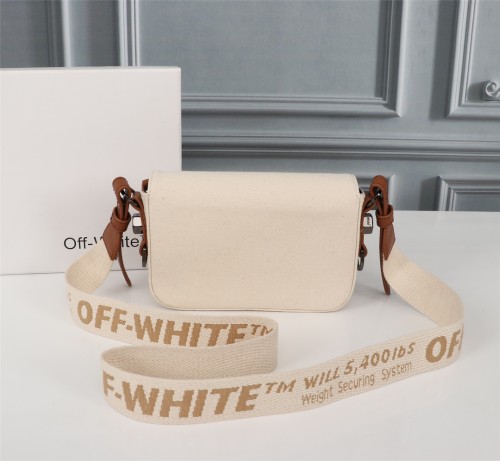 Off White Binder Clip Bag Fashion Classic Apricot Color Handbag Size:18*12*5CM