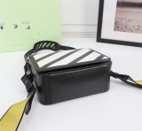 Off White Black Leather White Stripe Handbag Fashion Classic Shoulder Bag Size:18*16*9CM