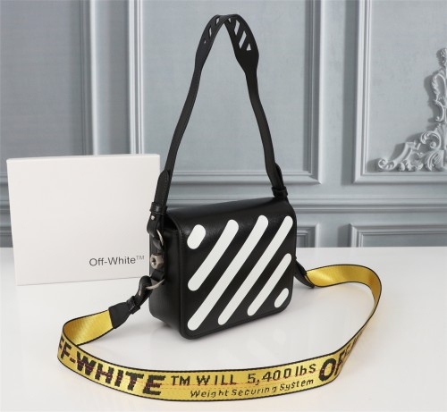 Off White Classic Stripe Clip Bag Fashion Shoulder Bag Size:18*16*9CM