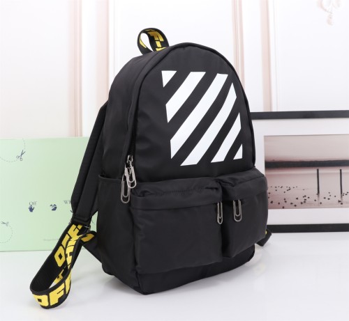 Off White Fashion Classic Stripe Logo Backpack Size:31*13*47.5CM