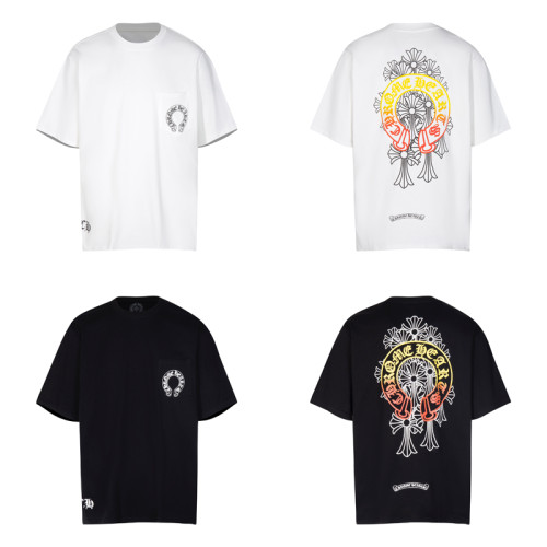 Chrome Hearts Classic Horseshoe Cross Short Sleeve Unisex Casual Versatile T-shirt