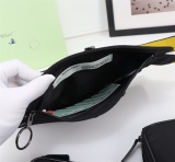 Off White New Double Pocket Waist Bag Fashion Black Crossbody Bag Size:30*16*5CM