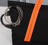 Off White Fashion Classic Handbag Black Zipper Shopping Bag Size:46*32*16CM
