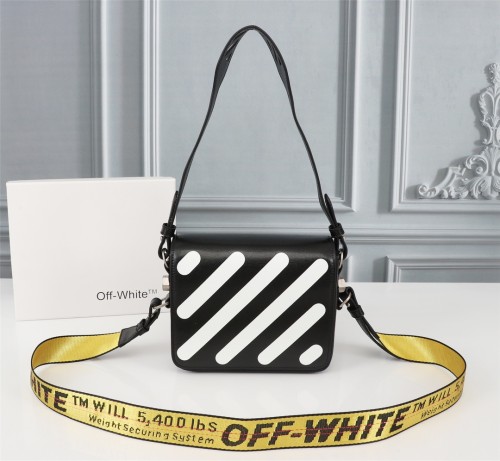 Off White Classic Stripe Clip Bag Fashion Shoulder Bag Size:18*16*9CM