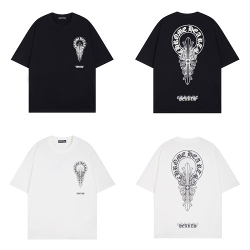 Chrome Hearts High Street Logo Printed Short Sleeve Unisex Casual T-shirt