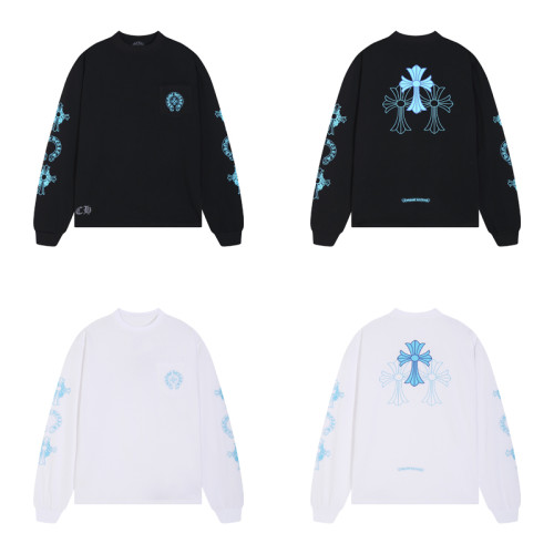 Chrome Hearts Classic Unisex Cross Printed Long Sleeves Pullover