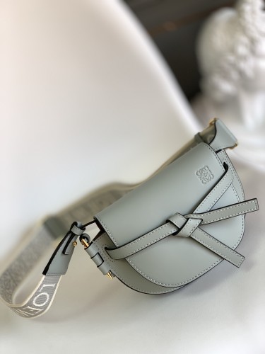 Loewe MiNi Gate Embroidered Woven Wide Shoulder Strap Saddle Bag Adjustable Shoulder Bag Size:15*12.5*9CM