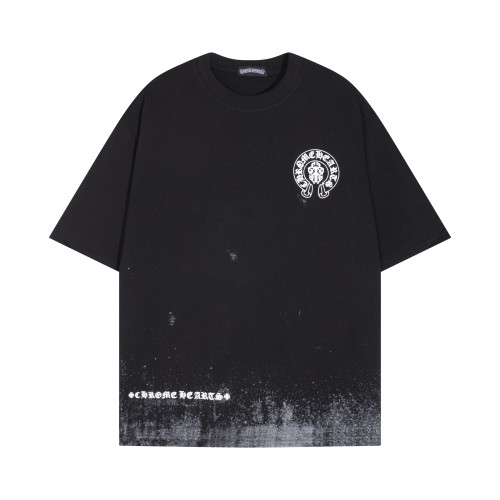 Chrome Hearts High Street Speckle Logo Printed Short Sleeve Unisex Casual Versatile T-shirt