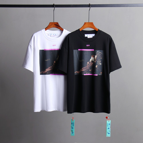Off White New Simple T-shirt Unisex Casual Street Short Sleeve