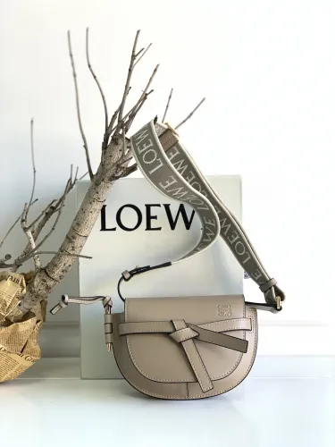 Loewe MiNi Gate Embroidered Woven Wide Shoulder Strap Saddle Bag Adjustable Shoulder Bag Size:15*12.5*9CM