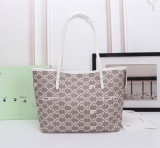 Off White Fashion Handbag Large Capacity Leather Shopping Bag