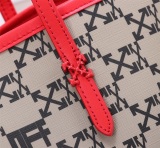 Off White Fashion Handbag Large Capacity Leather Shopping Bag