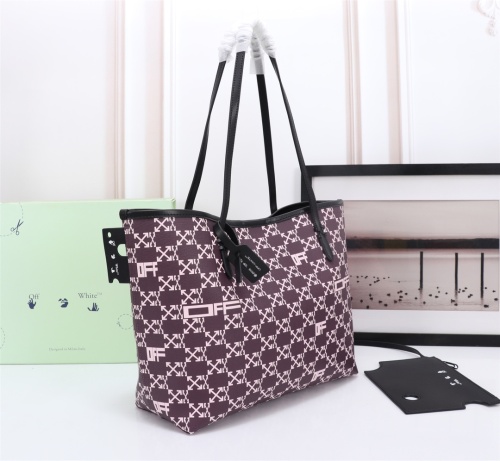 Off White Fashion Handbag Large Capacity Leather Shopping Bag