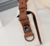 Off White Binder Clip Bag Fashion Classic Apricot Color Handbag Size:18*12*5CM
