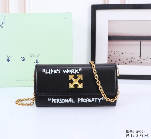 Off White Chain Crossbody Bag Fashion Shoulder Bag Sizes:21*11*5CM