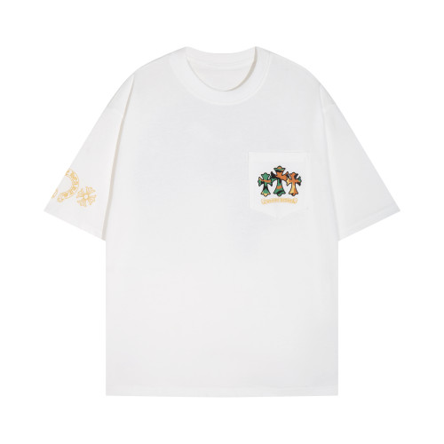 Chrome Hearts Fashion Horseshoe Cross Print Short Sleeve Unisex Casual Versatile T-shirt