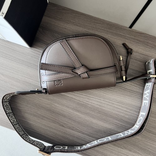 Loewe Gate Dual Embroidered Woven Wide Shoulder Strap Saddle Bag Adjustable Shoulder Bag Size:21*12.5*9CM