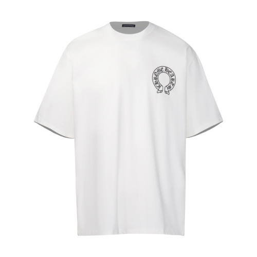 Chrome Hearts Heavy Industry Cross Sheepskin Embroidered Short Sleeve Couple Versatile Casual T-shirt