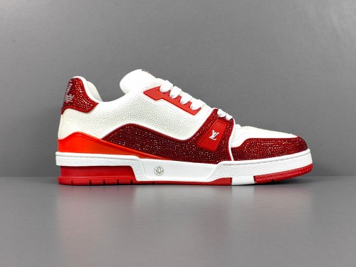 Louis Vuitton Trainer Fashion Low Casual Board Shoes Men Rhinestone Rendering Sneakers