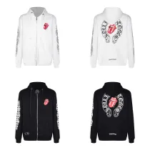Chrome Hearts Classic Horseshoe Tongue Printed Zipper Hoodie Couple Casual Versatile Sports Coat