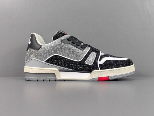 Louis Vuitton Trainer Fashion Low Casual Board Shoes Men Rhinestone Rendering Sneakers