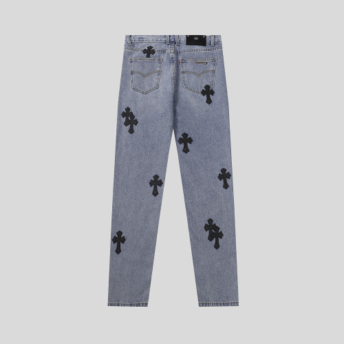 Chrome Hearts Distressed Washed Jeans Unisex Casual Street Pants
