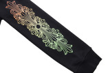 Chrome Hearts Yellow Green Gradient Letter Horseshoe Flower Arm Cross Hooded Hoodie