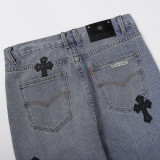 Chrome Hearts Distressed Washed Jeans Unisex Casual Street Pants