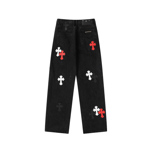 Chrome Hearts Classic Logo Jeans Unisex Casual Distressed Pants