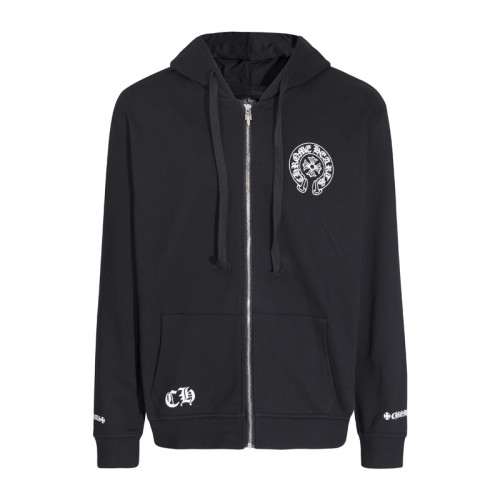 Chrome Hearts Classic Cross Letter Flower Arm Horseshoe Zipper Hoodie