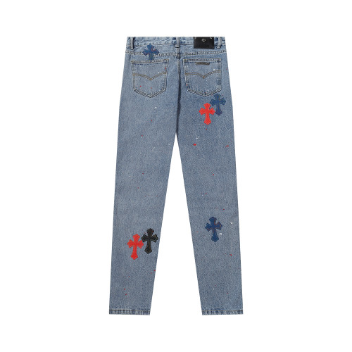 Chrome Hearts Fashion Vintage Jeans Unisex Street Casual Pants
