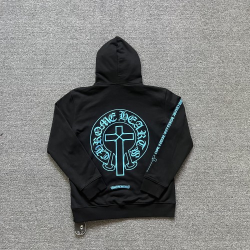 Chrome Hearts Sanskrit Cross Print Hooded Zipper Couple Casual Versatile Sweatshirt