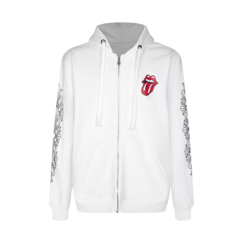 Chrome Hearts Classic Horseshoe Tongue Printed Zipper Hoodie Couple Casual Versatile Sports Coat