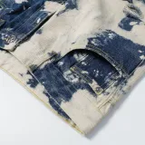 Chrome Hearts Fashion Street Washed Tie-dyed Jeans Unisex Distressed Colored Cross Pants