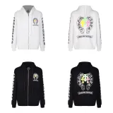 Chrome Hearts Colorful Cross Letter Flower Arm Horseshoe Zipper Sweater