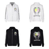 Chrome Hearts Colorful Cross Letter Flower Arm Horseshoe Zipper Sweater