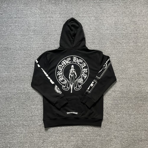 Chrome Hearts Sanskrit Cross Printed Hoodie Couple Casual Versatile Sweatshirt