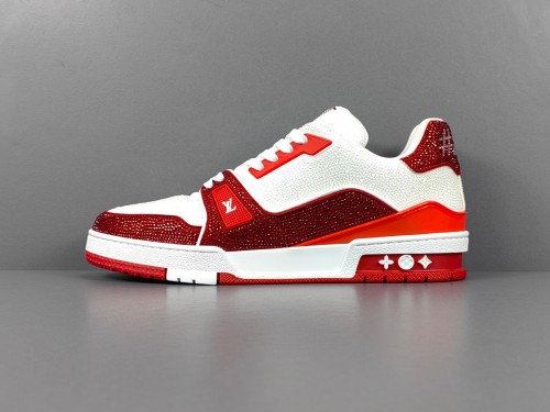 Louis Vuitton Trainer Fashion Low Casual Board Shoes Men Rhinestone Rendering Sneakers