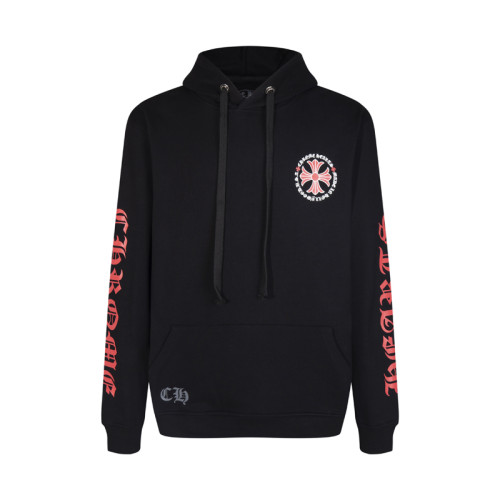 Chrome Hearts Red Cross Sanskrit Letter Flower Arm Horseshoe Hoodie