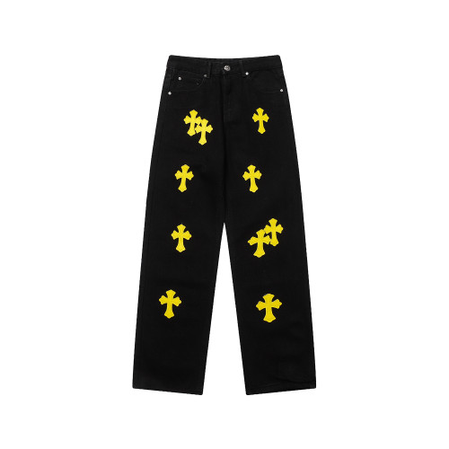 Chrome Hearts New Fashion Pants Unisex Casual Distressed Jeans
