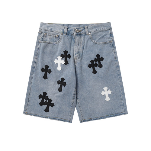 Chrome Hearts Classic Fashion Logo Denim Shorts Unisex Casual Pants