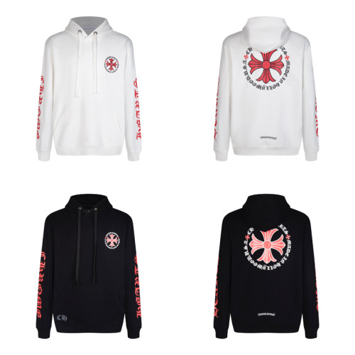 Chrome Hearts Red Cross Sanskrit Letter Flower Arm Horseshoe Hoodie