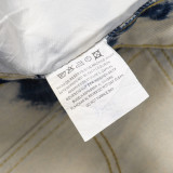 Chrome Hearts Washed Tie-dyed Distressed Colored Cross Leather Jeans