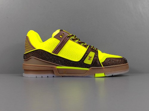 Louis Vuitton Trainer Fashion Low Casual Board Shoes Men Rhinestone Rendering Sneakers