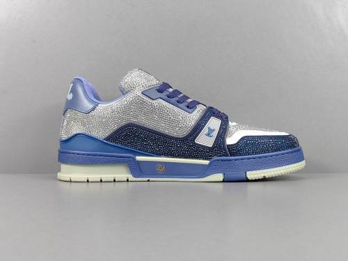 Louis Vuitton Trainer Fashion Low Casual Board Shoes Men Rhinestone Rendering Sneakers
