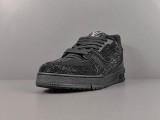 Louis Vuitton Trainer Fashion Low Casual Board Shoes Men Rhinestone Rendering Sneakers