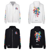 Chrome Hearts Alphabet Colorful Cross Group Printed Zipper Sweater