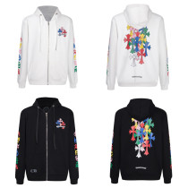Chrome Hearts Alphabet Colorful Cross Group Printed Zipper Sweater