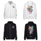 Chrome Hearts Alphabet Colorful Cross Group Printed Zipper Sweater