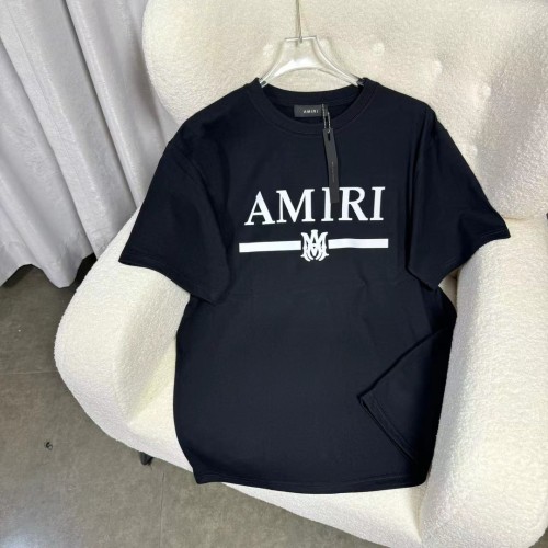 Amiri New Crew Neck T-shirt Unisex Casual Simple Classic Short Sleeve